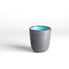 One  Kiln Petit Cup Ash + Blue on white background.