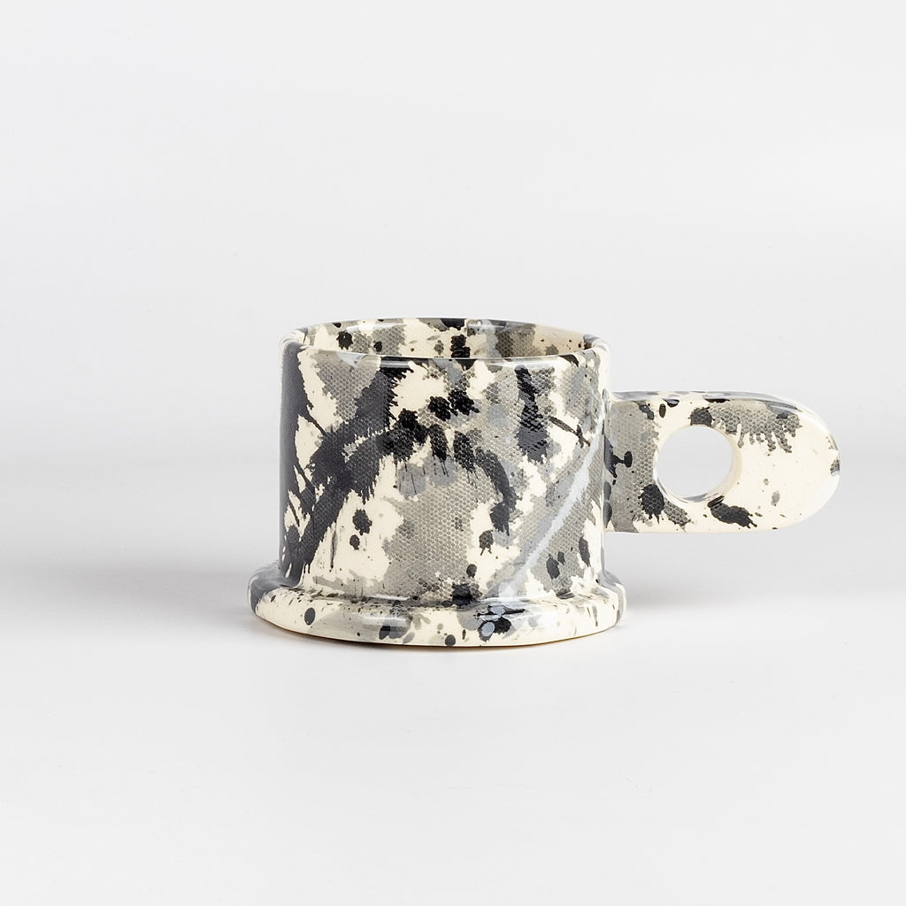 EXP standard splatter mugs by Peter Shire and Echo Park Pottery - F