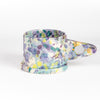 EXP Standard Splatter Mug in Purple, Lime Green and Orange designed by Peter Shire for Echo Park Pottery.