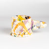EXP Standard Splatter Mug in Purple Stripe with Yellow and Orange designed by Peter Shire for Echo Park Pottery.