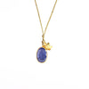 Single Colette Set Necklace in Tanzanite on white.