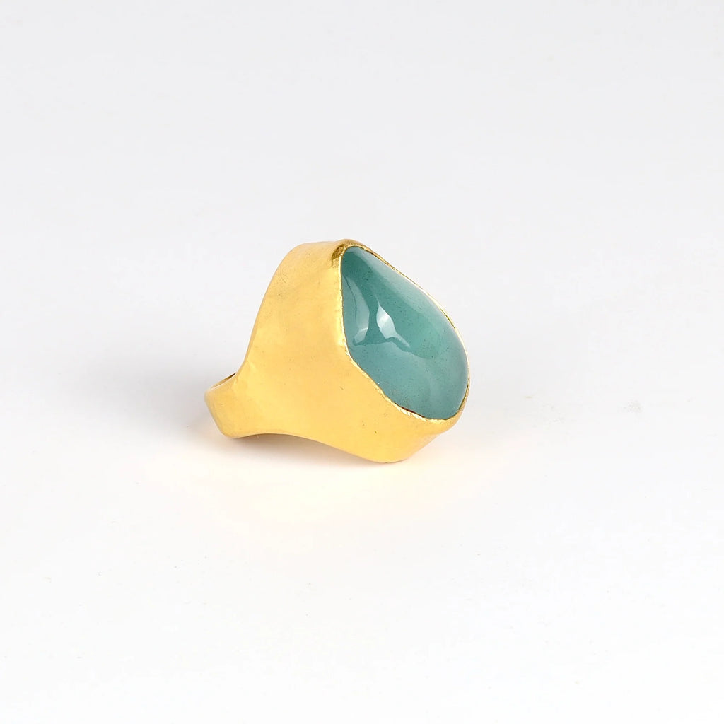 Alternate view of Aquamarine Tibetan Ring by Pippa Small Jewellery jewelry on white background.