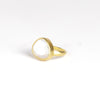 Side view of Large Rainbow Moonstone Greek Ring by Pippa Small.