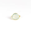 The Aquamarine Large Greek ring, designed by Pippa Small Jewellery in 18k yellow gold on white background.
