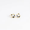 Side view of Polly Wales Des Goutes de Rosee Stud Earrings studs in Midnight Fade and 18k recycled yellow gold.