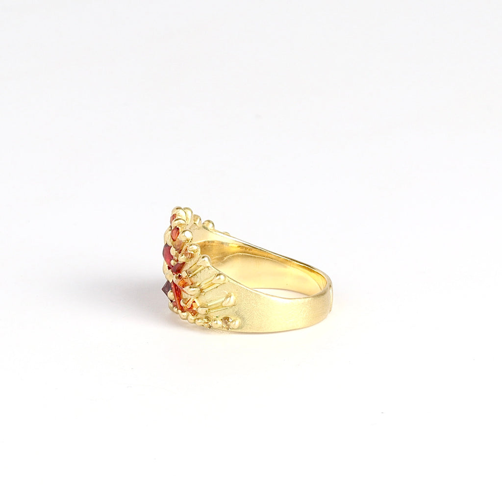 Perfect side view of Neli Half Shield ring by Polly Wales