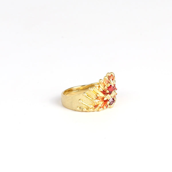 Side view of Neli Half Shield ring by Polly Wales.