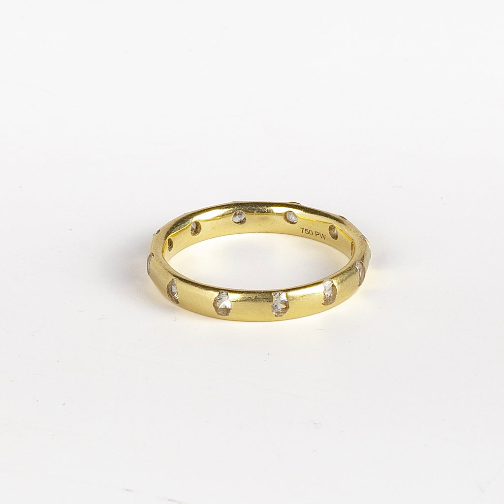 18k gold celeste ring or band in white by Polly Wales