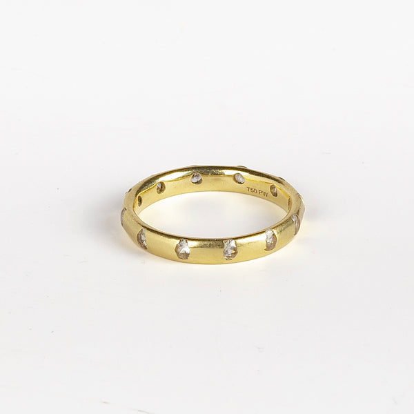 18k gold celeste ring or band in white by Polly Wales