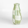 Side view of 9" green basketweave vase by Robin Mix.
