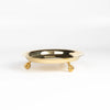 Skultuna Claw footed Tray in brass on white background.