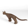 Back of Nambu ironware cat sculpture made by Suzuki Morihisa Studio n Morioka, Japan.