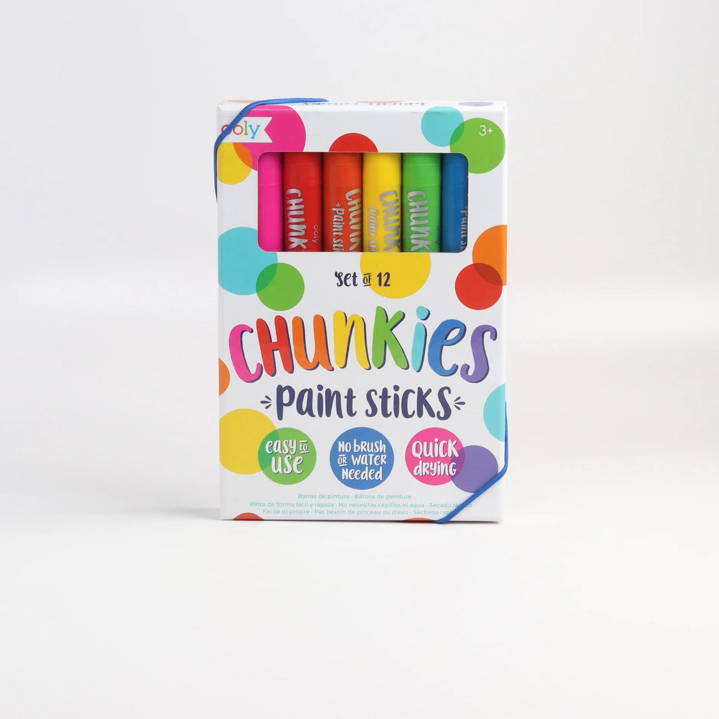 Chunkies paint sticks on white background. Set of 12.