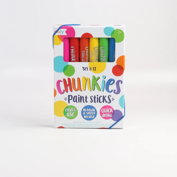 Chunkies paint sticks on white background. Set of 12.