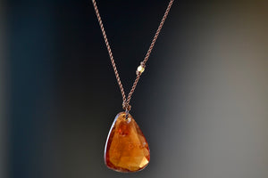 Back of Hessonite and Sapphire Pendant Necklace by Margaret Solow.