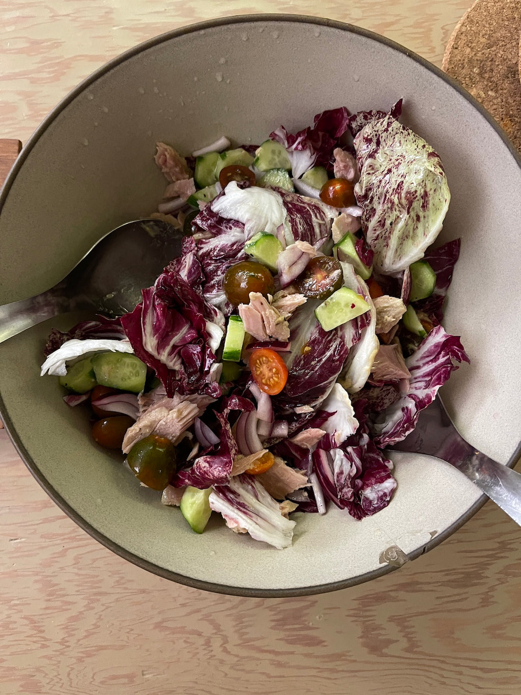 Raddichio salad with tuna from A Man and his kitchen.
