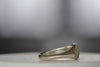 Profile of Tidal Teardrop Signet in white gold by Fraser Hamilton.