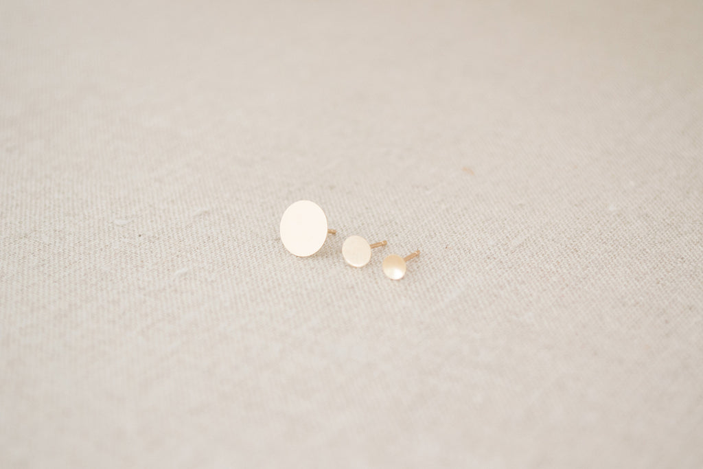 Kathleen Whitaker Dot Studs Earring 14k gold medium large small XL