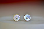 Compass Stud Earrings in Mother of Pearl