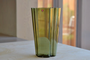 Tall Moss Green Vase by Alvar Aalto.