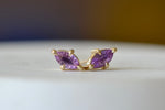 Eagle Claw Stud Earrings in Purple Sapphire
