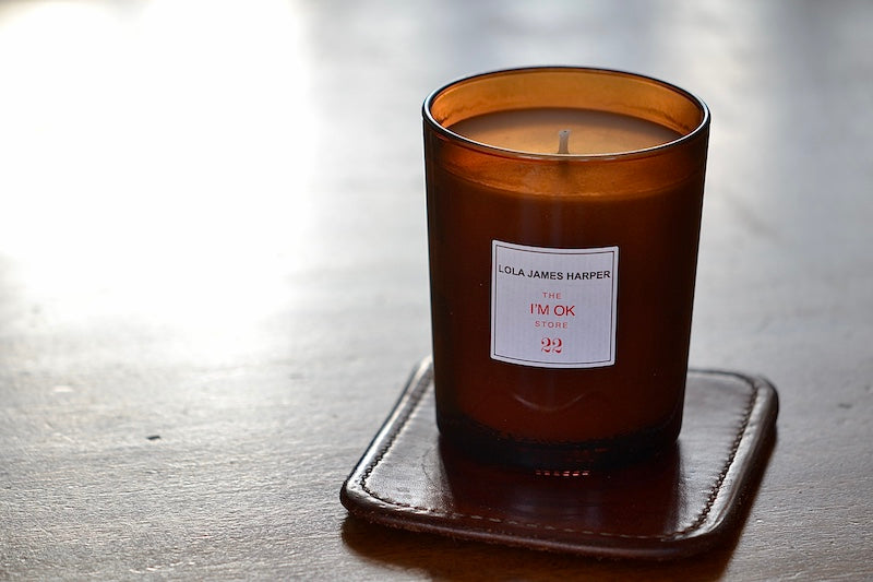 I'M OK special candle by Lola James Harper.