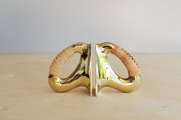 Aubock Bookends 3530 Polished Brass with Cane