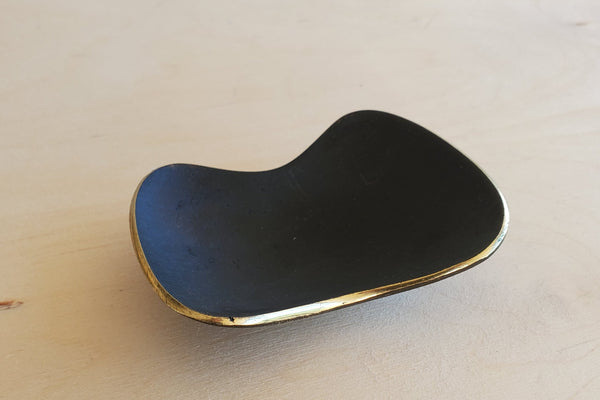 Aubock Bowl or Ashtray  3979 called Organic in brass with patina and polished rim.