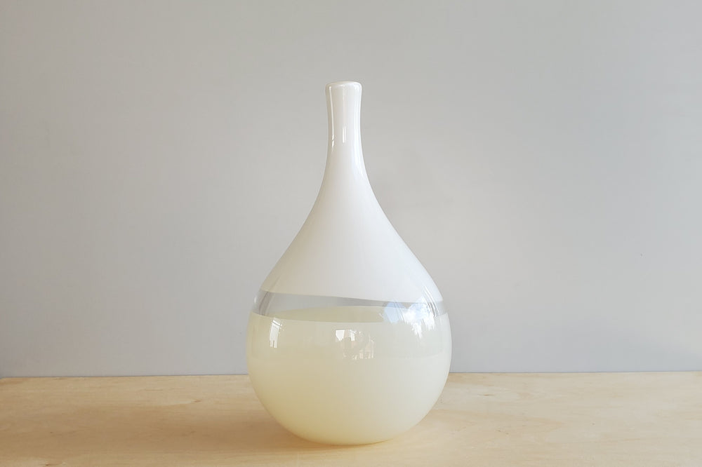 Lattimo White & Ivory Teardrop Vase Small