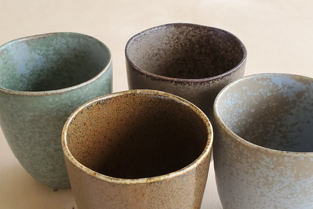 Set of 4 ceramic Japanese cups.