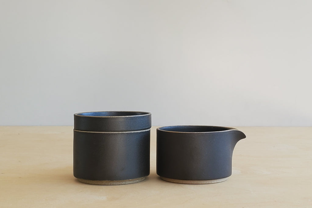 Hasami Porcelain Cream and Sugar Set  Black