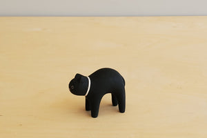 T-lab wooden animals are handmade in Bali from albizia wood, a lightweight fast-growing wood from the South Pacific. A black cat.
