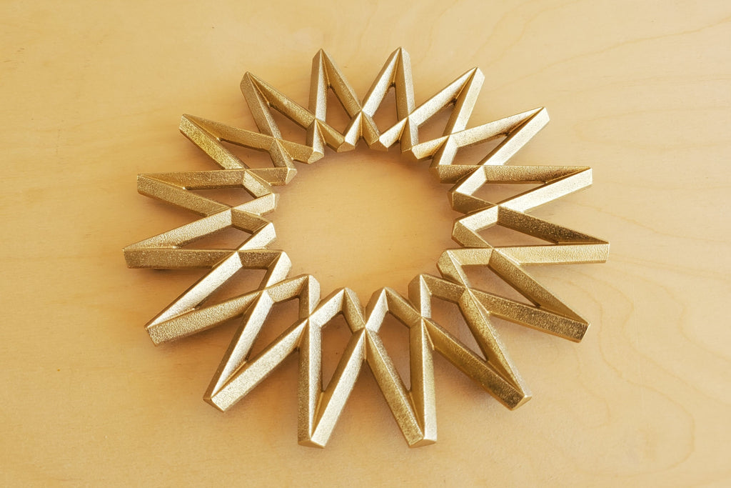 Japanese Brass "Galaxy" Trivet made in Toyama.
