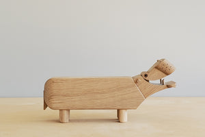 Kay Bojesen Hippo in natural wood.