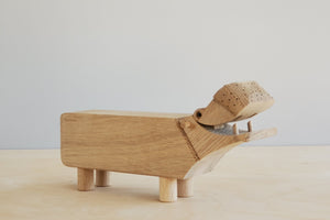 Kay Bojesen Hippo in natural wood.