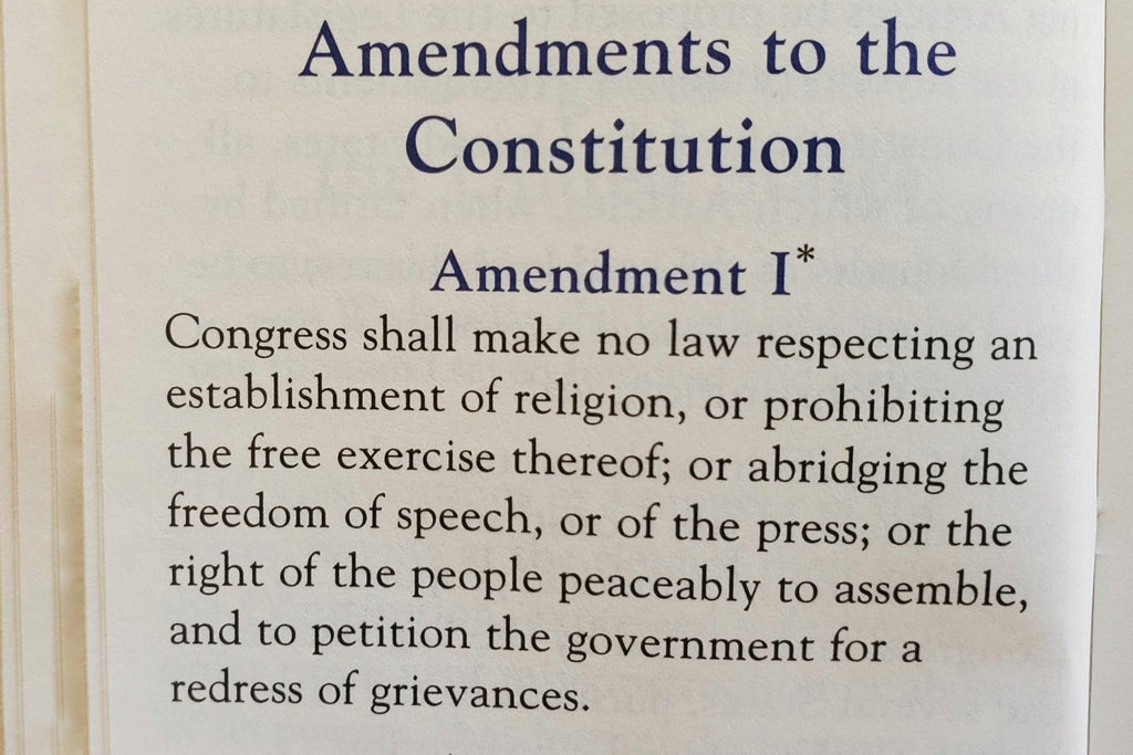 Close up of Leather Bound United States Constitution from Graphic Image.