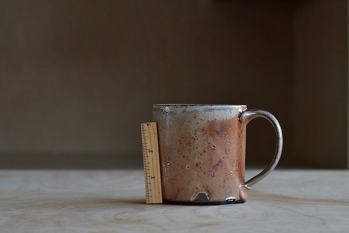 Size of Wood Fired Mug "4" by Lindsey Oesterritter.