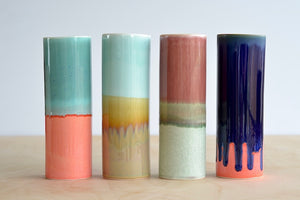 New batch of Yuta Segawa Cylinder vases showing slight new look on white kbackground.