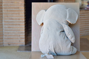 Large Grey Elephant in linen is a soft toy by Maileg and part of Safari Friends collection.