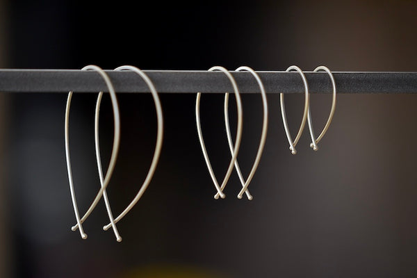 Carla Caruso 14k Yellow Gold Ribbon Hoops in Large Small and medium or three sizes