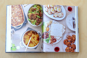 Holiday spread from Cooking alla Giudia: A Celebration of the Jewish Food of Italy by Benedetta Jasmine Guetta.