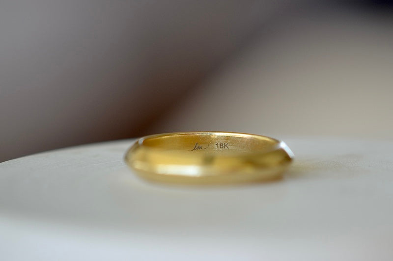 Basic Double Row Knife Edge wedding band ring by Lizzie Mandler for man.