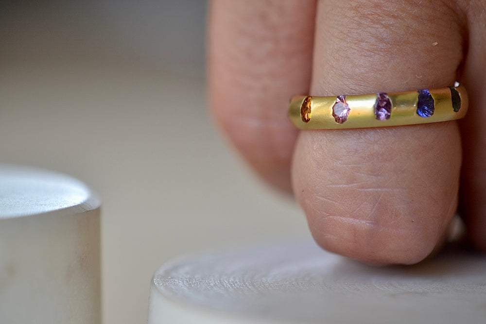 Celeste Ring in Blossom Crush worn.