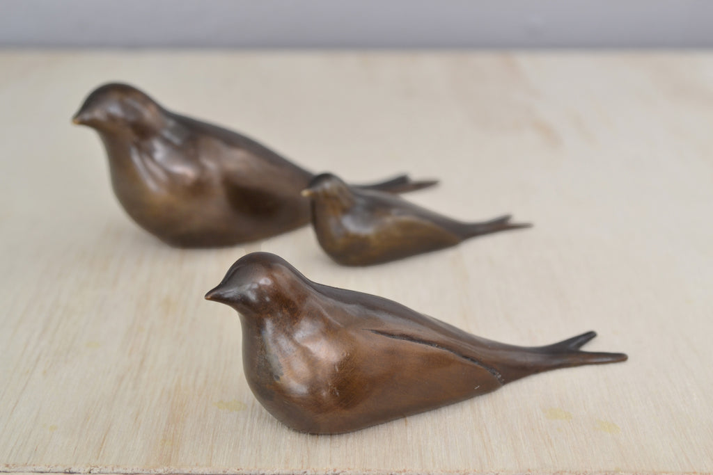 Bronze Objects "Swallows" by Anne Ricketts in three sizes.