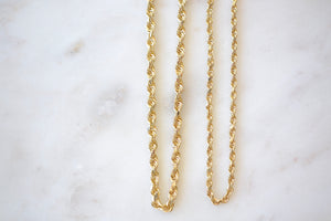 OK Chain Bar Rope Chains 14k gold 18" rope chains in 3mm or 4mm wide Handmade in Los Angeles