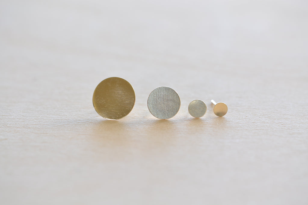 Kathleen Whitaker Dot Studs Earring 14k gold medium large small XL