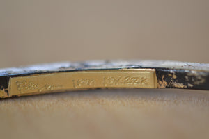 Pat Flynn Super Dust Superdust Nail Bracelet Forged Blackened iron 22k Gold Dust, 18k gold hinge
