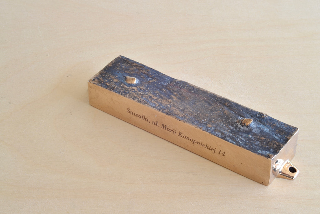 Mi Polin Bronze Mezuzah From This Home - Suwalki Poland