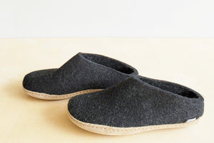 Alternate view of Glerups felt slippers from Denmark available in European sizes.