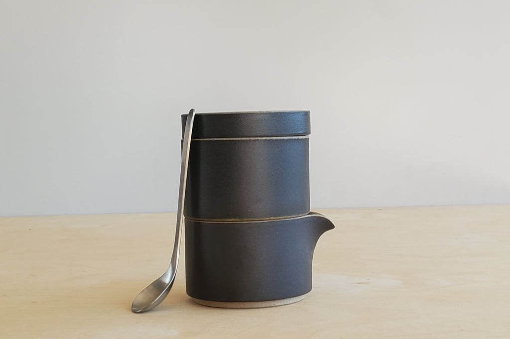 Hasami Porcelain Cream and Sugar Set Black